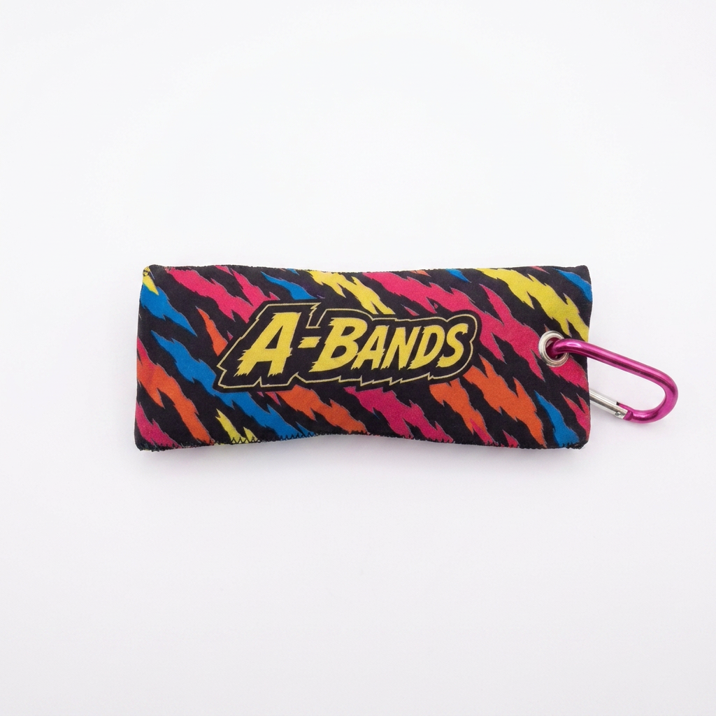 A-BANDS multipurpose koozie case, front view with bold logo